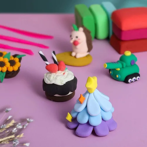 Miniatura 7 de ifergoo Kit de arcilla seca al aire para niños, 60 colores de arcilla mágica para modelar, ultraligero, seguro y no tóxico, juguete de moldeo