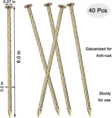 Miniatura 2 de 40 estacas de tierra, de metal en espiral de 6 pulgadas, no se oxida, estacas de césped artificial para jardines, estacas de madera de anclaje