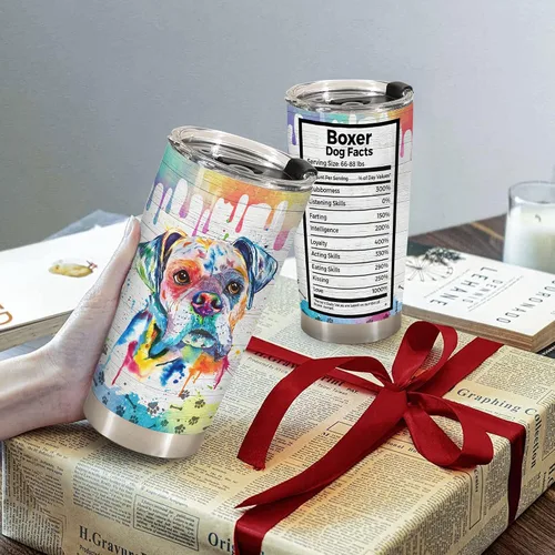 Miniatura 6 de Regalo para los Amantes de los Bóxer – Vaso Térmico Taza de Acero Inoxidable de 20oz, Regalo Divertido y Único para Dueños de Perros Bóxer, Perfecto