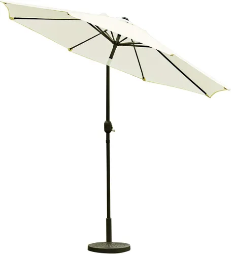 Miniatura 2 de Sunnyglade Sombrilla de patio de 9 pies para exteriores con 8 varillas resistentes (beige)