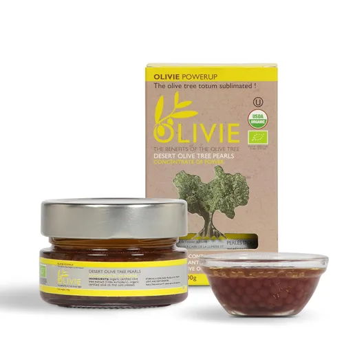 OLIVIE, Cápsulas de extracto de hoja de olivo orgánico, perlas PowerUp de OLIVIE, suplemento de hidroxitirosol, polifenoles antioxidantes, apoyo