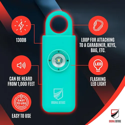 Miniatura 2 de Alarma de Autodefensa Sirena Original Defense® - Alarma de Llavero de 130 dB con Luz Estroboscópica LED para Mujeres, Niños y Ancianos - Recomendada
