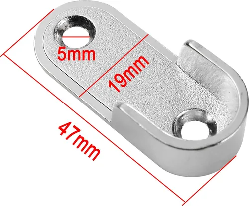 Miniatura 2 de Mcredy Soporte de barra de armario de aleación de zinc ovalado para colgar riel soporte de extremo para armario de armario, plateado, paquete de 4