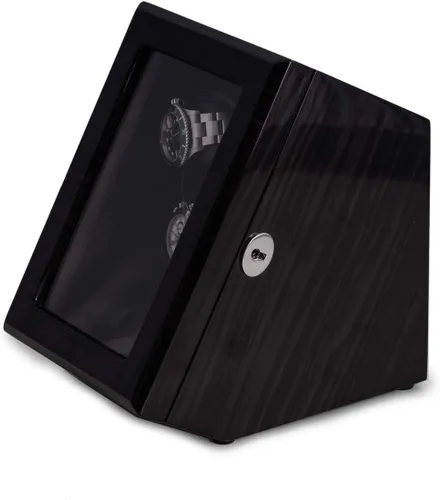 Miniatura 2 de Bey-Berk Enrollador de 2 relojes de madera de fresno y estuche de almacenamiento para 2 relojes