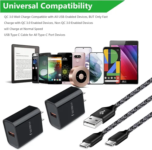 Miniatura 5 de Cargador rápido tipo C para Moto G Pure/G Stylus 5G 2024/G 5G 2022/G Power 2025 2024/G Play 2026/2024/2023/One 5G Ace/G Fast/G8/G7 Play, adaptador
