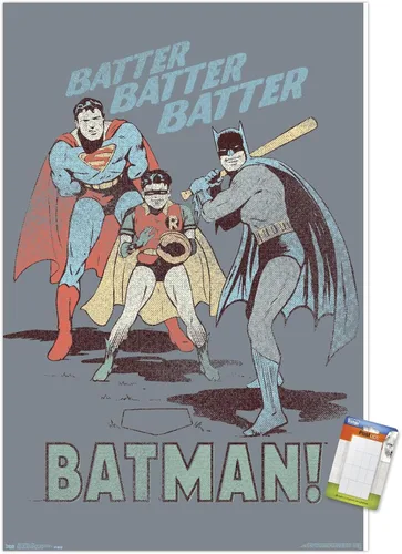 Miniatura 11 de Trends International DC Comics - Póster de Batman - Robin - Superman - Batter Wall Poster, 14.725 x 22.375 pulgadas, versión enmarcada de madera