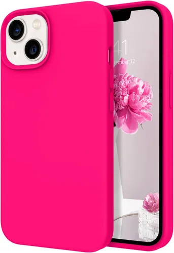 Miniatura 13 de DOMAVER Funda para iPhone 13, funda de teléfono para iPhone 13, silicona líquida, gel suave, forro de microfibra, funda protectora a prueba de Azul