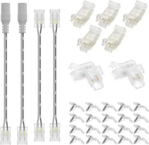 Conectores de tira LED COB de 2 pines 5 tipos de tira a enchufe de CC Conectores de extensión sin soldadura para luces de tira LED de un solo color