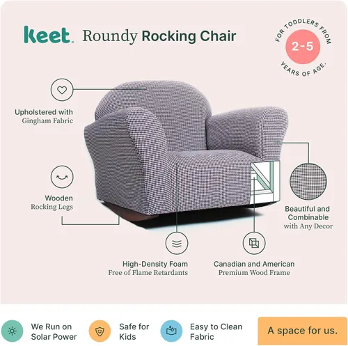Miniatura 6 de KEET Roundy - Silla para niños, silla combinada con funda, color marrón