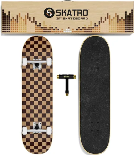 Miniatura 4 de Skatro - Patineta profesional de 31 pulgadas completa. Tabla de patinaje para edades: adultos, niños, principiantes y niñas