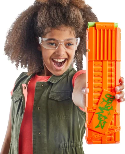 Miniatura 10 de Nerf Zombie Corrupter Dart Blaster, 22 dardos Nerf Elite, 18 pinzas de dardos, almacenamiento de dardos, acción de pernos, juegos al aire libre, a