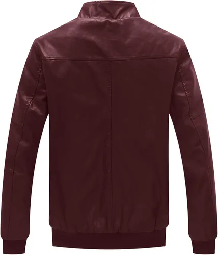 Miniatura 2 de WenVen Chaqueta de piel sintética con forro polar para hombre, Beige