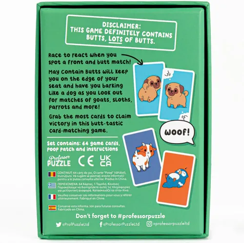 Miniatura 2 de Professor PUZZLE Puede contener traseros - Carrera para reaccionar en este juego de cartas de ritmo rápido de emparejar traseros!