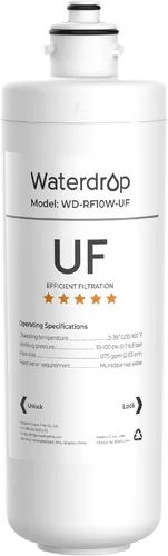 Waterdrop RF10W-UF 0.01 Micron Filtro de Agua, Reduce Plomo, Cloro, Mal Sabor y Olor, 11K Galones de Alta Capacidad, Reemplazo para Sistema de Blanco