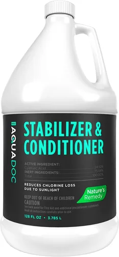 Estabilizador y acondicionador para piscinas - Acondicionador de piscina de máxima resistencia y ácido cianúrico para piscinas - Ayuda con la