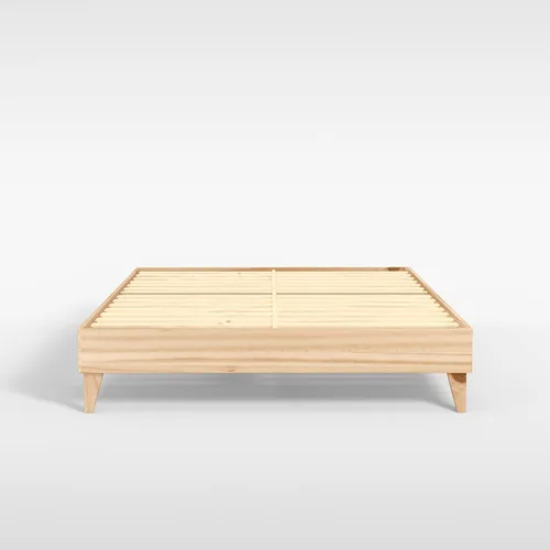 Miniatura 15 de Plataforma moderna para cama - Diseño de madera maciza - Fabricado en Estados Unidos - Fácil de armar, Madera, almendra