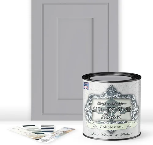 Miniatura 145 de Pintura TODO EN UNO, Abbey (gris cálido), Muestra de 8oz - Pintura duradera para gabinetes y muebles. Imprimación y capa superior incorporadas,