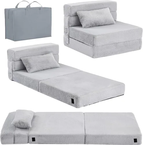 Miniatura 12 de Tiita Colchón de Piso Plegable para Sofá Cama para Niños, Colchoneta de Siesta de Piso Plegable Lavable para Niños Pequeños, Sofá Futón Plegable
