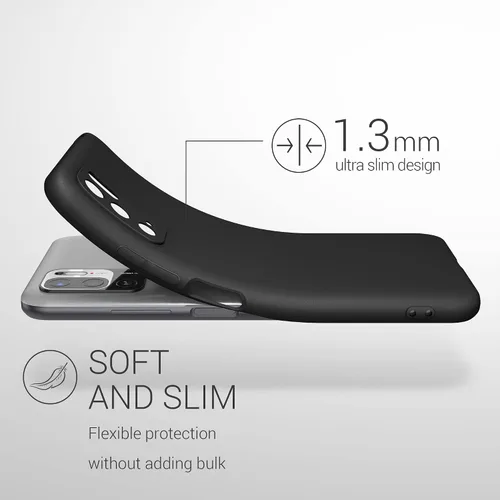 Miniatura 2 de kwmobile Funda compatible con Xiaomi Redmi Note 10 5G - Funda protectora de silicona TPU suave y delgada - Negro mate