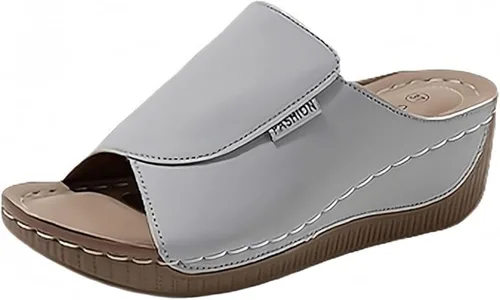Miniatura 16 de Sandalias ortopédicas para mujer con soporte para el arco, cómodas sandalias ortopédicas de verano White