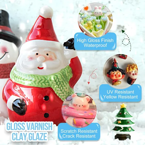 Miniatura 3 de Air Dry Clay Glaze – Barniz de arcilla de 7oz/200ml, esmalte de arcilla polimérica, sellador de escultura de arcilla de alto brillo para cerámica