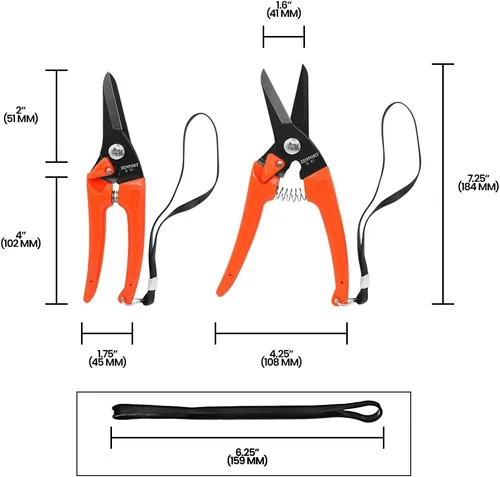 Miniatura 6 de Zenport Q91 Ultra Twig and Hoof - Tijeras para recortar pezuñas, 7.25 pulgadas, color naranja