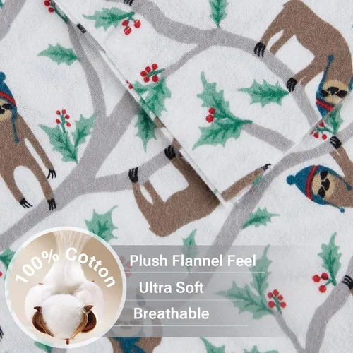 Miniatura 3 de True North by Sleep Philosophy Sábana de Franela Acogedora Cálida 100% Algodón - Estampado Novedoso Animales Estrellas Lindo Juego de Ropa de Cama