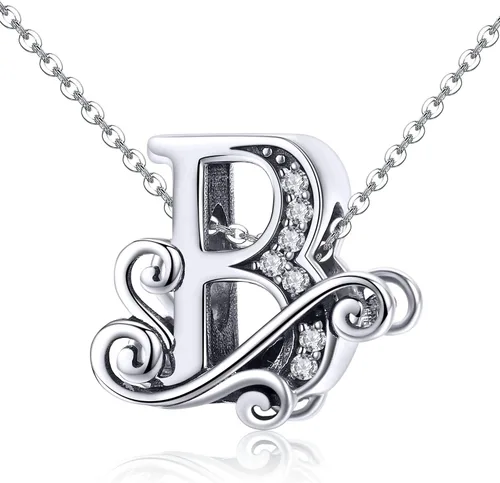 Miniatura 19 de BETTY&SARAH dije de plata esterlina 925 con forma de letra, para pulseras Pandora, letra del alfabeto, joya, regalo para mujer