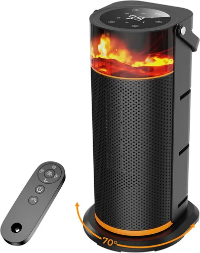 Calentador de espacio - Calentadores de espacio portátiles de 1500 W para uso en interiores con efecto de luz de llama, calentador eléctrico de