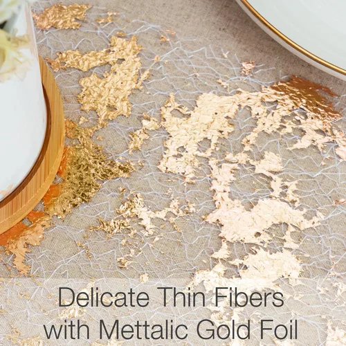 Miniatura 5 de PapaKit Camino de mesa fino dorado metálico brillante de 11 x 84 pulgadas, paquete de 2 para vacaciones, bodas, fiestas y decoración diaria