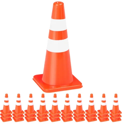 Miniatura 14 de Alyoen 30 piezas conos de tráfico mini de 1", pequeños conos naranjas en miniatura, pequeño juguete navideño para niños, juguete de cono de bloque