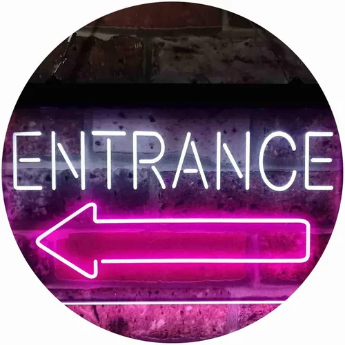 Miniatura 9 de ADVPRO Flecha de entrada izquierda doble color LED neón signo azul y rojo 12 x 8 pulgadas st6s32-i3896-br