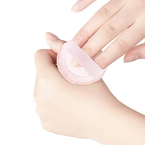 Miniatura 6 de 5 esponjas para polvo, aplicador de algodón redondo de maquillaje, soplo de aire con cinta, polvo facial para suelto y base, 3.15 pulgadas (naranja)