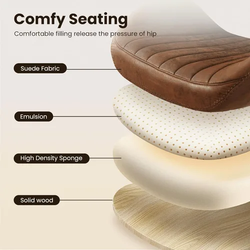 Miniatura 3 de Silla de escritorio de oficina en casa, silla de oficina moderna de mediados de siglo con soporte lumbar ajustable, silla ejecutiva de altura Marrón