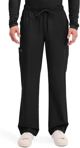 Cherokee Scrubs for Men Tapered Leg Cargo Scrub Pants with Zip Fly, 5 Pockets Elastic Waist 2-Way Stretch & Easy Care WW190