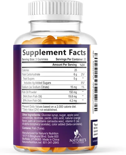Miniatura 9 de Gomitas de aceite de pescado Omega 3 – 3 veces más fuerza para la salud del corazón, suplemento de goma de aceite de pescado Omega 3 de alta