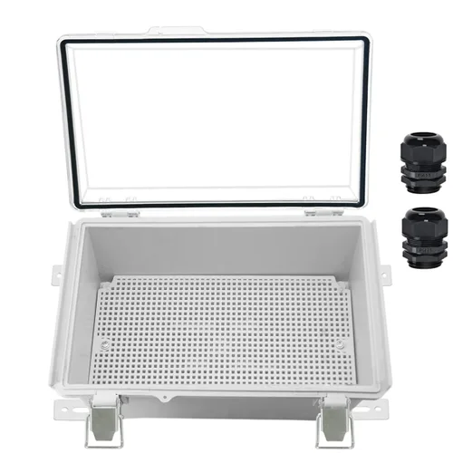 Miniatura 9 de Zulkit Caja de conexiones IP67 Caja eléctrica impermeable para proyectos con cubierta transparente con bisagras, cierre de acero inoxidable, carcasa