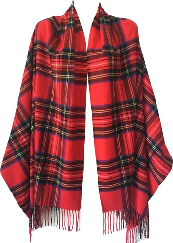 NY GOLDEN FASHION Bufanda de invierno de gran tamaño para mujer, diseño de tartán escocés, a cuadros, con tacto de cachemira