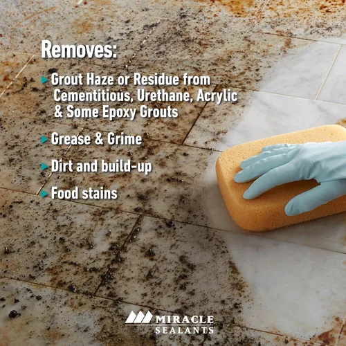 Miniatura 3 de Miracle Sealants Limpiador Miracle para Piedra y Azulejo de Alta Resistencia, No Ácido, Limpiador de Azulejos y Piedra y Removedor de Vaho, 1 Cuadro