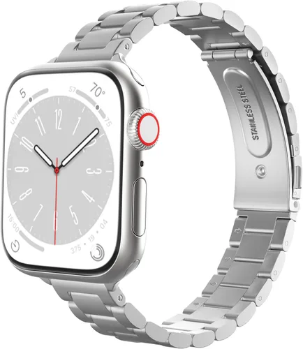 Miniatura 13 de MoKo Banda delgada compatible con Apple Watch Band Ultra3/2/1 49mm/Series 11/10/9/8/7/6/5/4/3/2/1/SE3/SE2/SE 46/45/44/42/41/40/38mm, correa de metal