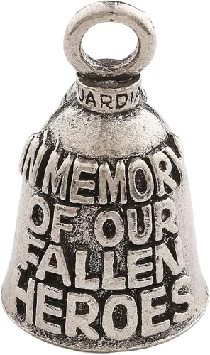 Miniatura 19 de Guardian Bell Campana patriótica de buena suerte con llavero y bolsa de regalo de terciopelo negro Campana de motocicleta Peltre sin plomo