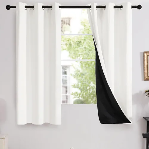 Miniatura 16 de Deconovo Cortinas 100% opacas, cortinas de ventana con aislamiento térmico, paneles reductores de ruido, cortinas de forro negro, con ojales