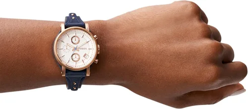 Miniatura 5 de Fossil Reloj de mujer original Boyfriend con cronógrafo y brazalete de cuero genuino