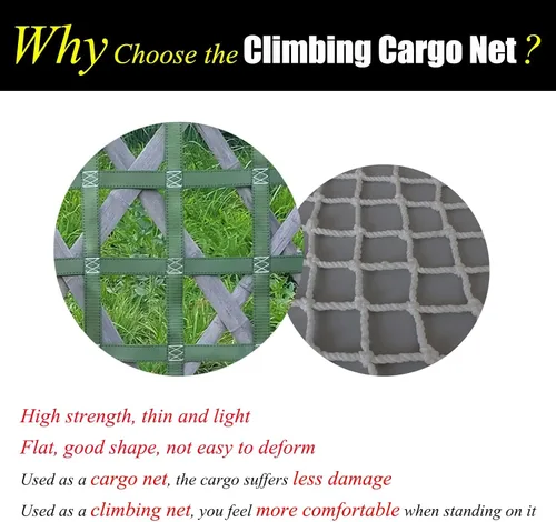Miniatura 5 de Red de escalada para niños, obstáculos al aire libre, red de carga para escalera ninja, gimnasios de la selva, columpio, campo de obstáculos