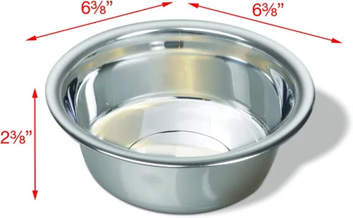 Miniatura 2 de Van Ness Pets - Cuenco de acero inoxidable mediano y ligero para perros, 32 onzas, plato para alimentos y agua, natural