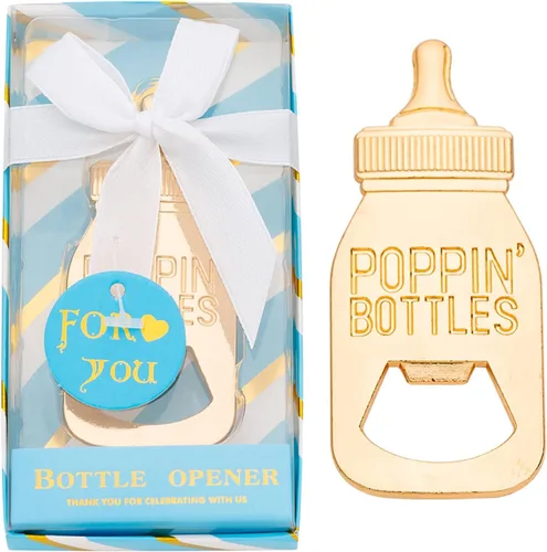 Miniatura 2 de 24 abridores de biberones favoritos para baby shower, regalos, decoraciones o cajas de regalo de recuerdo para invitados, diseño Poppin para niños