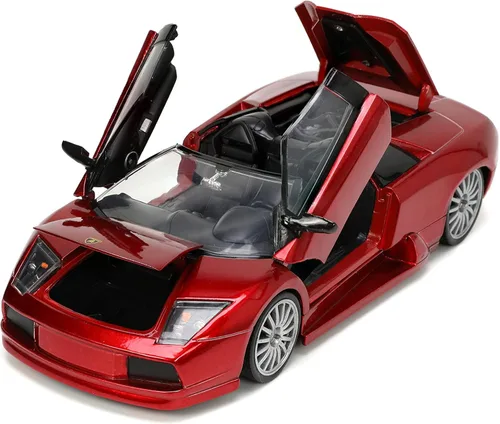 Miniatura 6 de Jada Toys Hyper-Spec 1:24 Lamborghini Murcielago Roadster Coche fundido a presión rojo, Juguetes para niños y adultos