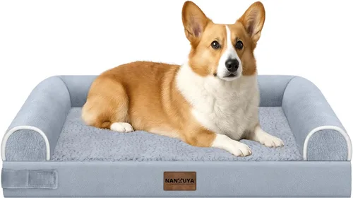Cama ortopédica lavable para perros medianos y grandes: cama con cojines de apoyo para perros medianos y grandes, cama impermeable de espuma tipo