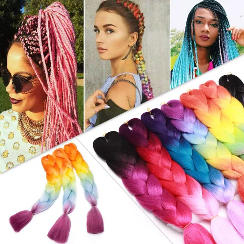 Trenzas africanas Jumbo de cabello sintético africano trenzado africano, de fibra de alta temperatura, 24 pulgadas, trenzas torcidas Senegal, 3.53