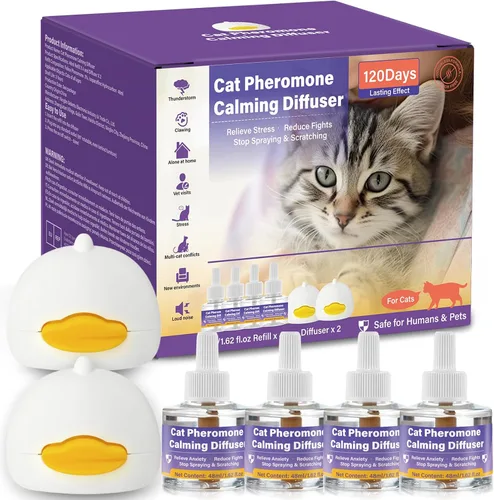 Recambios calmantes para difusor de feromonas para gatos y gatitos reducen eficazmente la lucha contra la pulverización y los arañazos, calma
